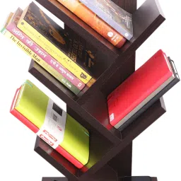 Criss Tree Desk Organisor | Space Saving Books Holder in Office | Engineered Wood Open Book Shelf-19