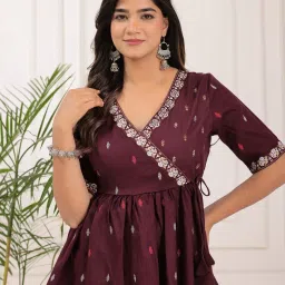 Party Regular Sleeves Printed Women Purple Top-image-16