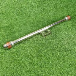 3 RED STRIPS CHROME LEG GUARD FOR BULLET ENFIELD MADE IN INDIA Bike Crash Guard-image-76