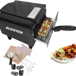 Electric Tandoor 2000 Watt Iron Electric Tandoor (Aluminium Tray, Shockproof Rubber Legs, Pizza Cutter, Magic Cloth, Glove and Recipe Book) Electric Tandoor-34