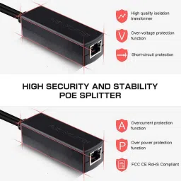 Sancy Active PoE Power Over Ethernet Splitter Adapter 48V-12V IEEE 802.3af Lan Adapter image 3