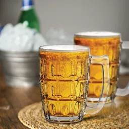 cello (Pack of 2) Executive Mug with Handle | Scratch Resistant & Easy to Clean | Glass Set Beer Glass image 3
