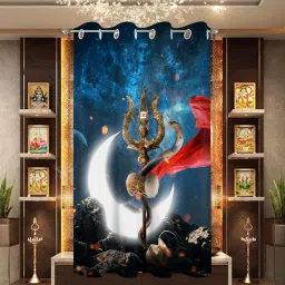 153 cm (5 ft) Polyester Room Darkening Window Curtain Single Curtain-image-1