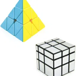 Silver Mirror Cube & Pyraminx Pyramid shaped Cube Combo(2 pieces )-image-78