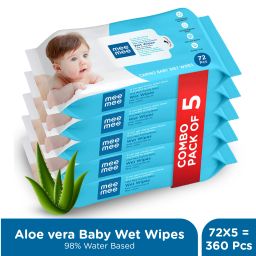 Soft Cleansing Baby Wet with Aloe vera - Pack of 5-14