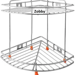 Containers Kitchen Rack Corner Stand 2-Tier Steel Multipurpose Storage Rack/Shelf - Kitchen & Bathroom Steel-image-90