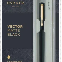 Vector Matte Black Fountain Pen Gold Trim Fountain Pen-image-77