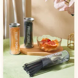 sukhad 20 Pieces of Detachable and Reusable Fruit Fork with Storage Box Plastic Fruit Fork image 2