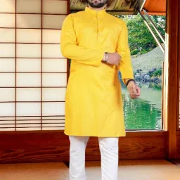 Men Jacquard Kurta Pant Set-image-86