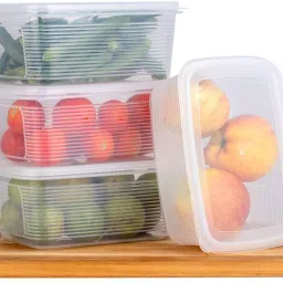 Plastic Fridge Storage Containers Kitchen Fruit Vegetable Storage Basket Box Dabba Storage Basket-11