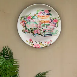 Multicolor Ceramic Old English Garden Parties Decorative Wall Plate By Kolorobia-picture-8