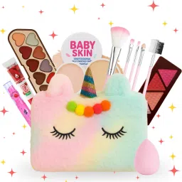 Kids Makeup Kit for Girls & Teens with Unicorn Fur Bag - Real Safe & Non-Toxic-48