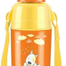 Kool Trendy 400 Plastic Insulated Water Bottle with Straw for Kids, ORANGE 400 ml Water Bottle-image-47