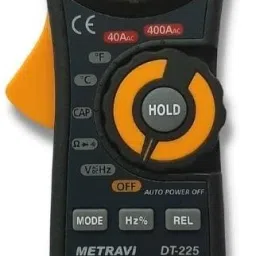DT-225 AC Digital Clamp Meter upto 400A with 30mm jaw size, CAT-III 600V Digital Voltage Tester-7