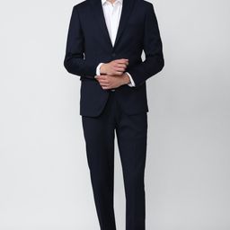 peter england Men Single Breasted - 2 button Solid Suit-picture-20