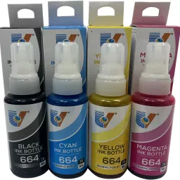 PRINTZONE Refill Ink Compatible For ep Printers L300 , L310 , L350 , L355 , L360 , L361, L365 , L380 , L385 EcoTank Printers Black + Tri Color Combo Pack Ink Bottle Black + Tri Color Combo Pack Ink Bottle-image-71