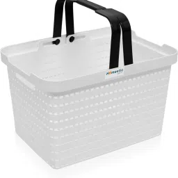 Plastic Plastic Storage Basket for Fruits|Kitchen|Stationery|FLORA-333|White Storage Basket-26