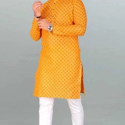 Men Cotton Blend Kurta Pyjama Set-image-13