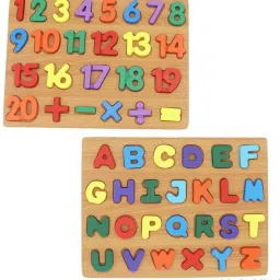 Wooden Upper Case ABCD Board & Number Board 1-20 - Counting Blocks Pack 2-picture-11