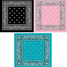 Tough Headwear Unisex Bandana For All Ages ["Black","Light Pink","Turquoise"] Handkerchief-image-44