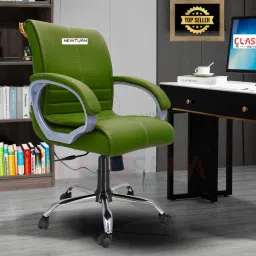 MAXSON Mid back Work from home/Office/study/desk(WFH) chair (2 Yrs parts wrty) Leather Office Adjustable Arm Chair-image-86