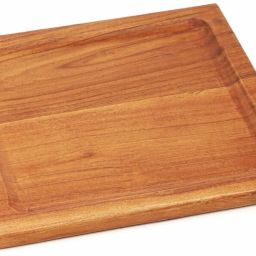 12 Inch Handcrafted Brown Acacia Wooden Serving Rectangular Plate Tray Serving Set-image-17