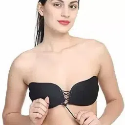 Women Lightly Padded Self Adhesive Pushup Strapless Backless Invisible Bra M135 Nursing Breast Pad-image-59