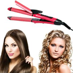 Mr Neat professional 2 in 1 hair straightener and curler for Women Hair Styler - Pink hair straightener and curler Hair Straightener-image-70