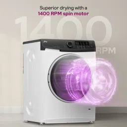 godrej 9 kg Inbuilt Heater with AI Tech Fully Automatic Front Load with In-built Heater White, Grey image 5