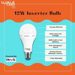 ujala care 12W AC-DC Inverter Led (Pack of 6)| Super Fast Charging in 3 hrs| Battery Backup 4 hrs Bulb Emergency Light image 4