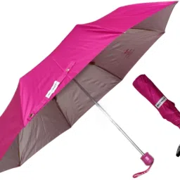 VARSHA 3 FOLD PINK COLOUR (MONO SILVER) Umbrella-3