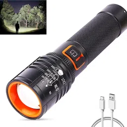 Rechargeable C Type USB Portable Light Long Range 1000 Meter Adjustable Focus 6 hrs Torch Emergency Light-6