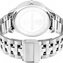 provogue Original Sliver Plated Day and Date Funtioning Analog Watch- For Men SK-PG-4075-BLK-SLVR Basic Analog Watch for Men with Day and Date Display image 2