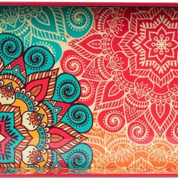 Traditional Multicolour Tray with Handle Tray Serving Set-image-59