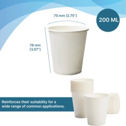 kaagat Pack of 50 Paper 200 ML Disposable Drinking Paper Cups for Hot & Cold Beverages- Pack of 50 image 4