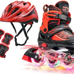 Inline PU Flash wheel, Helmet and Protective clothing With Bag Skating Kit In-line Skates - Size 7-12 UK-image-75