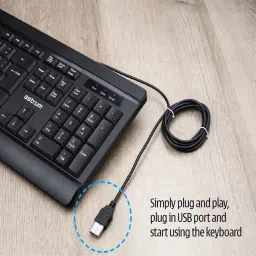 ASTRUM KB110 Classic Wired Keyboard 104keys in Black Color Wired USB Standard Multi-device Keyboard Compatible with Desktop, Laptop, Mac Yes,stand support,multimedia_keys,Astrum KB110 image 4