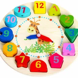 Wood Bead Lace Wooden Toy Clock-image-52
