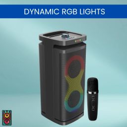 GUGGU A1 (PORTABLE BLUETOOTH PARTY SPEAKER) Stereo Sound With Wireless Karaoke MicT178 40 W Bluetooth Party Speaker-image-81