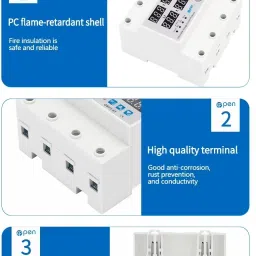 real instruments 3-Phase Automatic Over/Under Voltage Protector with Auto-Reconnect Din-Rail Voltage Guard image 5