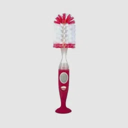 Bottle Brush with Textured Handles and Suction Base, 2 in 1 Pink-image-58