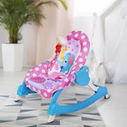 3 Adjustable Level Backrest Musical Baby Rocking Chair Pink Polka Dot Rocker-image-17