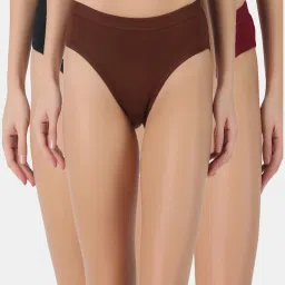 Pack of 3 Dollar Lehar Super Combed Cotton Women's Plain Solid Panty Women Hipster Multicolor Panty-image-30