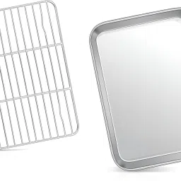 Cooling Rack for Oven Use,Cooking Roasting,Stainless Steel Cookie Sheet Pan Tray 2 Slice Toast Rack-image-46