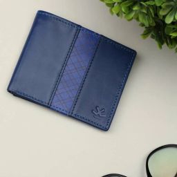 Men Ethnic, Casual Blue Genuine Leather RFID Wallet-image-1