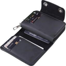 Men & Women Black Genuine Leather RFID Card Holder-image-76
