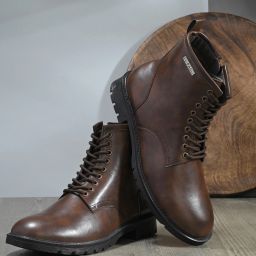 El Paso Men Brown Faux Leather Casual Lace Up Boots Boots For Men-image-45
