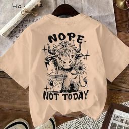 Women Printed Round Neck Cotton Blend Beige T-Shirt-image-9