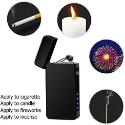 ENMORA 45 _ST-83ZX_ual Side Arc Lighter Electric Cigarette Lighters USB Rechargeable Windproof Flameless Plasma Lighter with LED Indicator Sensor Fingerprint for Fire,Smoking,Gift 111 _83-ZT|PRO ,DUAL ARC PLASMA SMART SENSOR LIGHTER Cigarette Lighter image 3