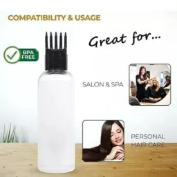 everglam 100ml empty pet bottles 2pcs and 2 bottle of them is a oil bottle Comb Black 400 ml Spray Bottle image 4